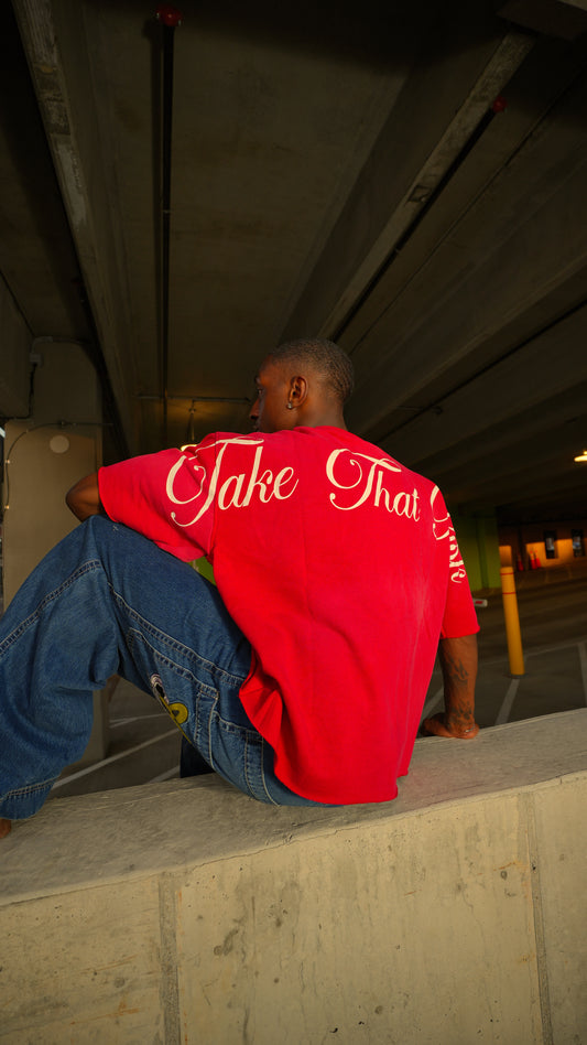 Oversized Redline Script Tee